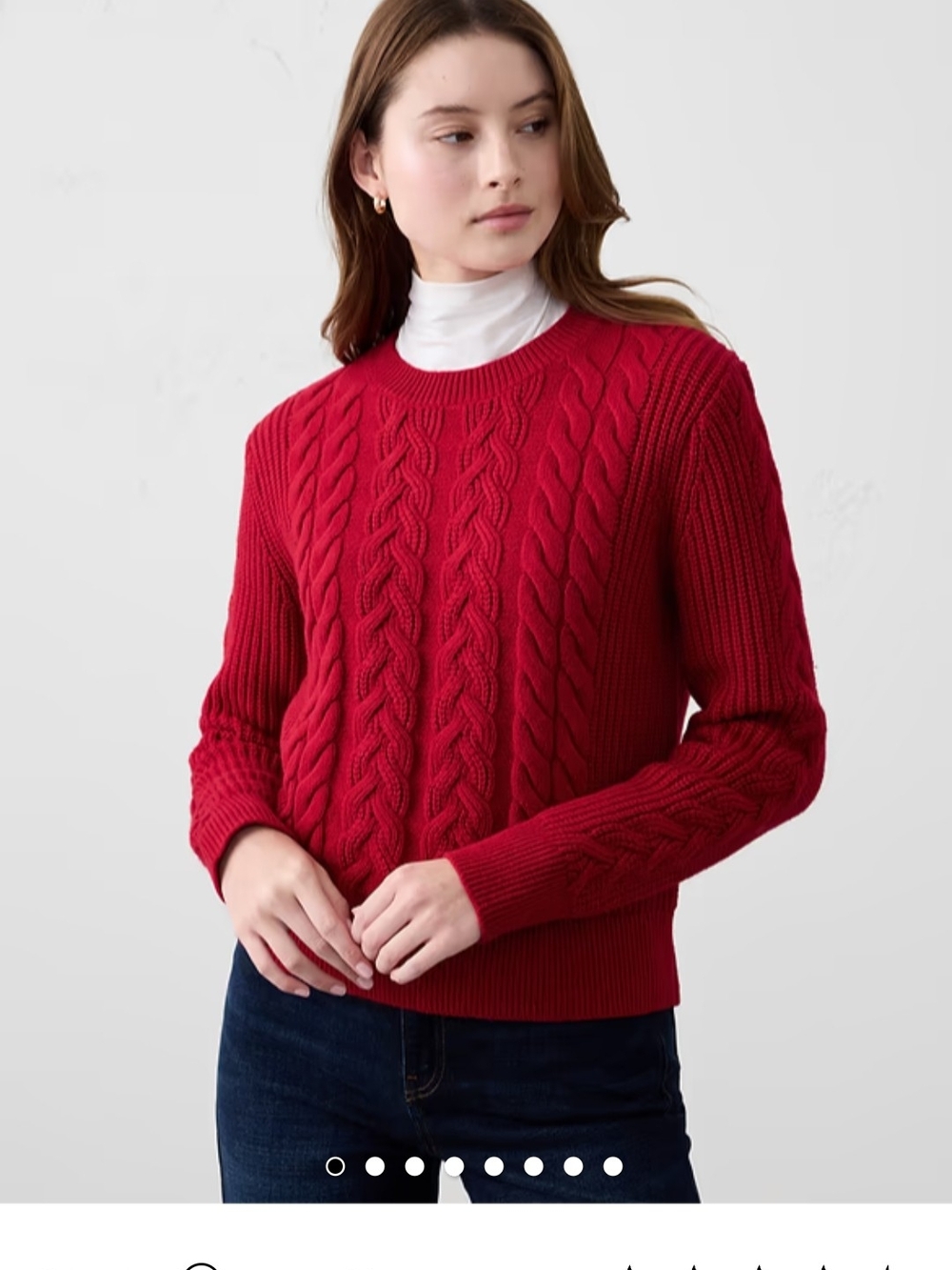 Banana Republic Cable-Knit Crewneck Sweater in Red Size L NWT